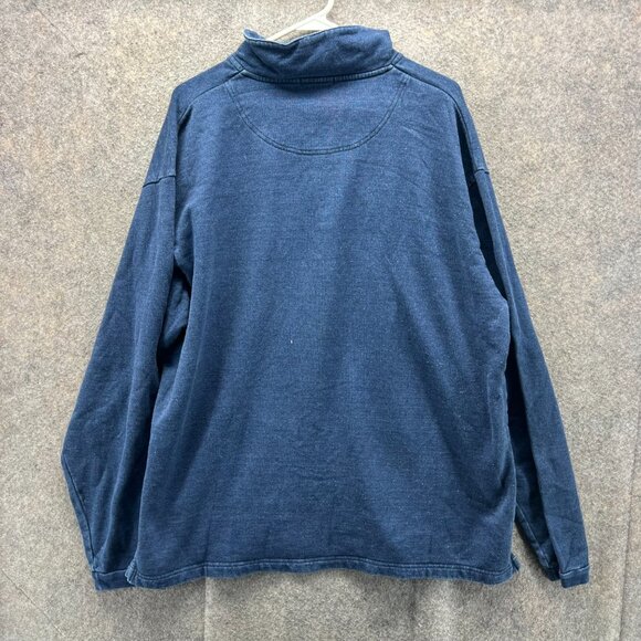 McKenzie Tribe Pullover Mens Large Blue Denim Collar Sweatshirt Henley Jacket - Picture 2 of 9